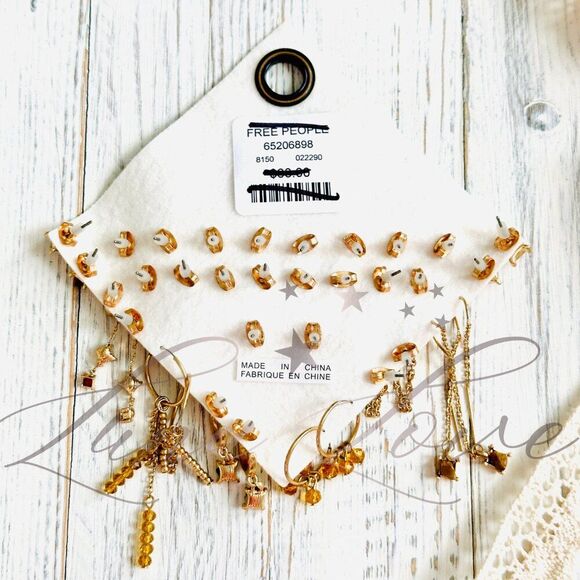 FREE PEOPLE Set For Life Stud Earring Set In Amber NWT - Picture 6 of 6